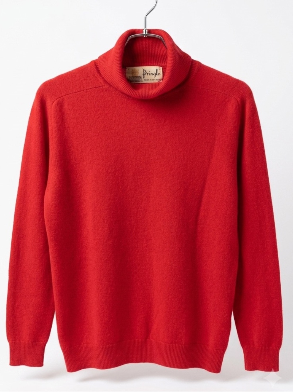 Vintage Pringle of Scotland Cashmere Red Turtleneck Sweater Sz 42